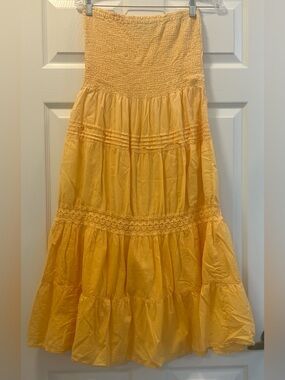Speed Control Orange Ombré Tiered Maxi Skirt, size Medium